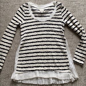 Anthropology Stripe Ruffle Sweater